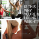 a picture collage of a women working out with a text "is this why you're not losing weight?"