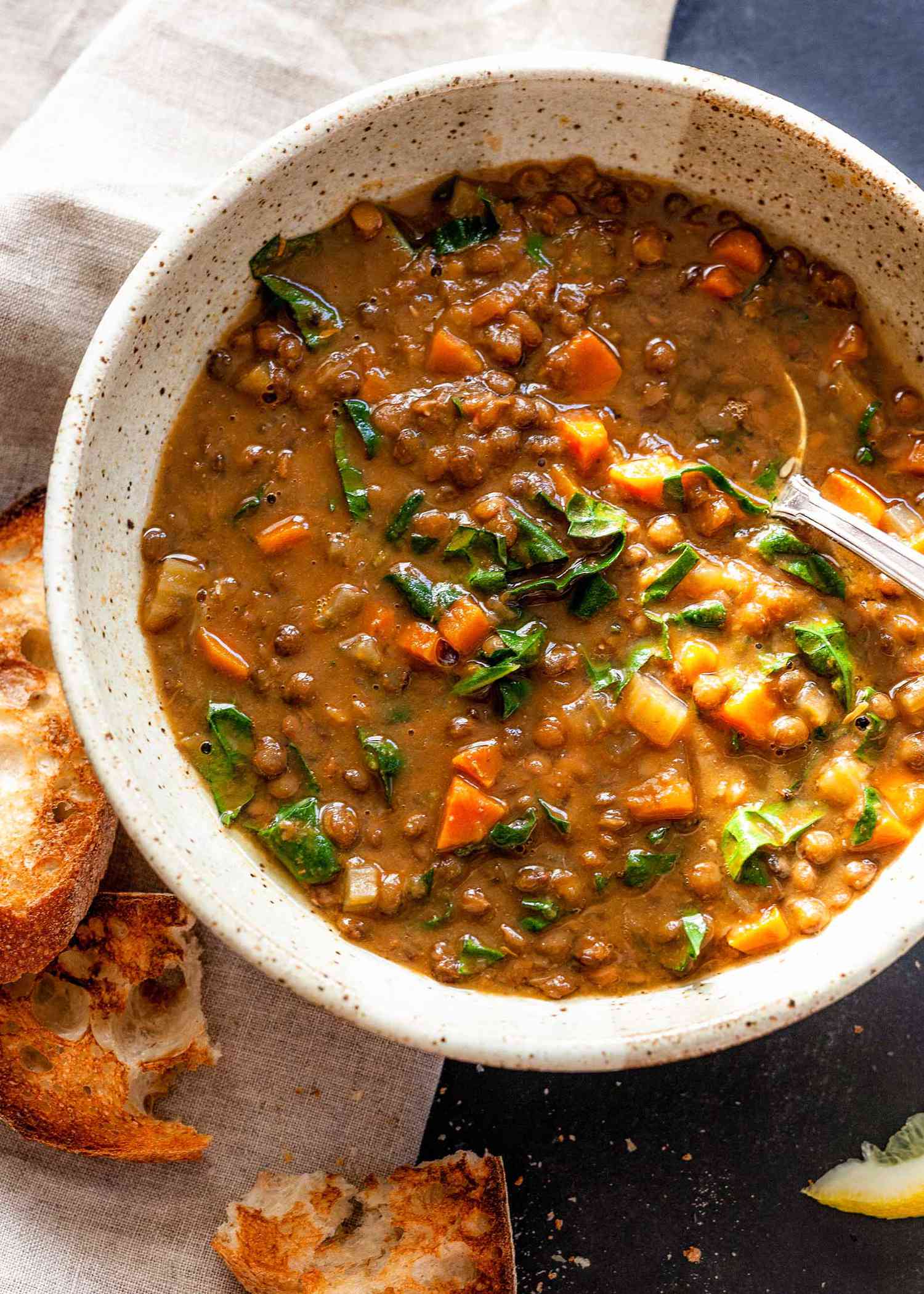 Vegetable and Lentil Soup veg and lentil soup in a bowl